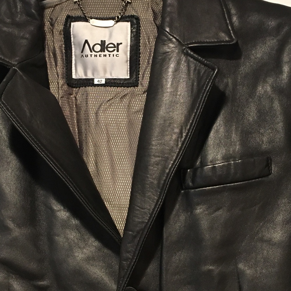 Adler leather jacket, black, Men’s size 42 - Picture 7 of 7